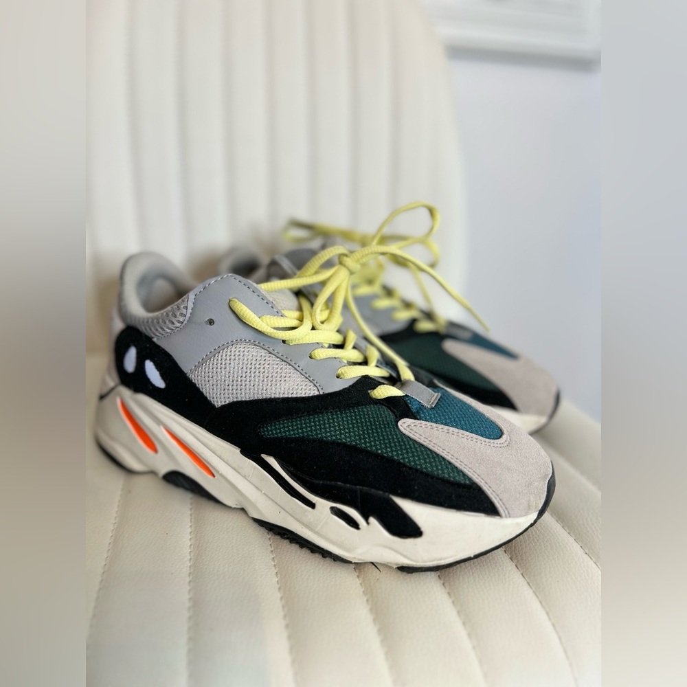 Stylish Sneakers with color block and Yellow Laces- worn once.
